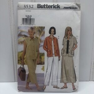 Butterick Misses Jacket,Vest,Skirt,& Pants Size 8-12 Sewing Pattern #3532‎ UNCUT